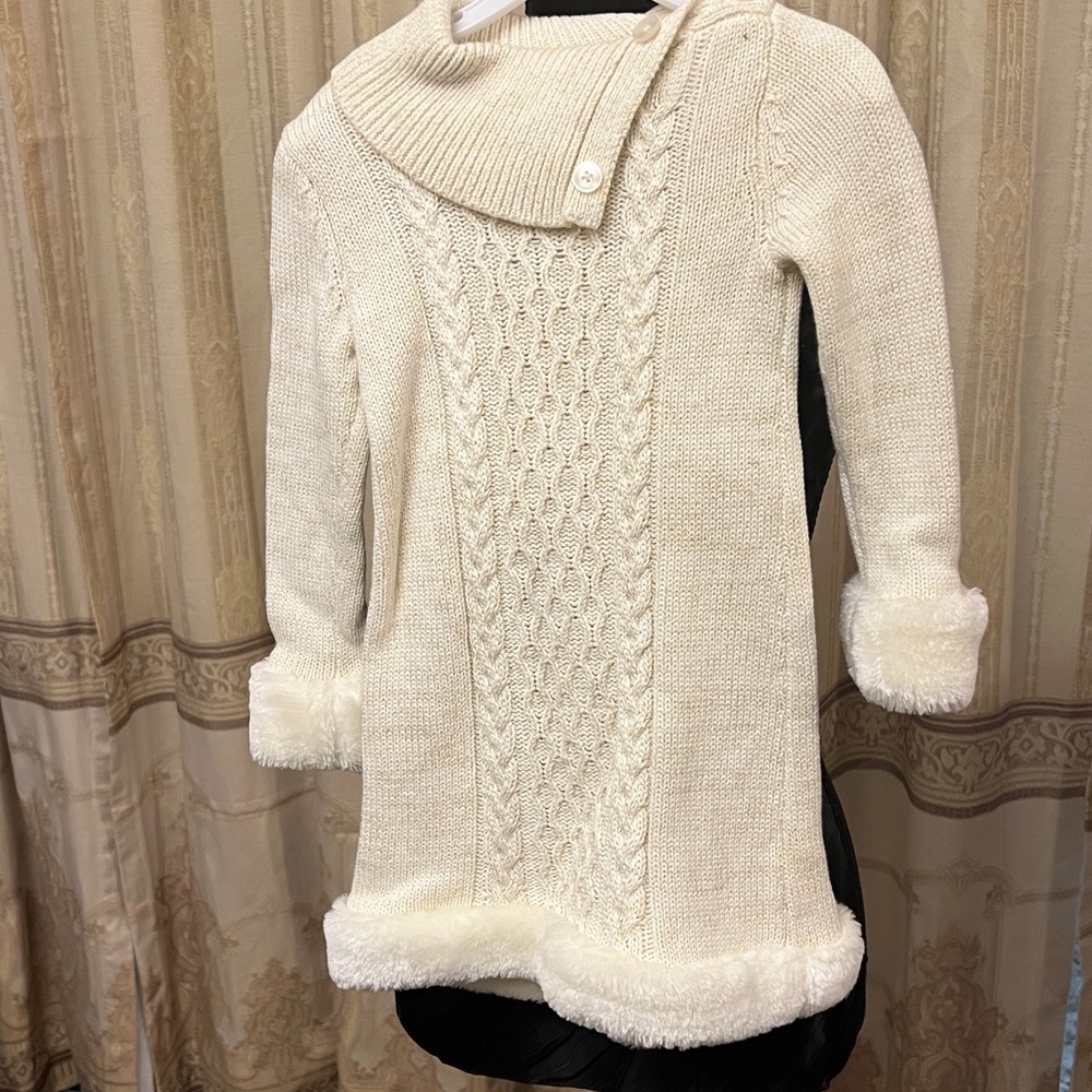Cozy Cream Knit Sweater Dress